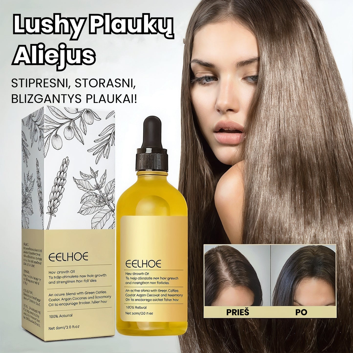 Lushy - Natūralus priauginimo aliejus | Jūsų plaukai ataugs akimirksniu - BaltijosGrozis.com