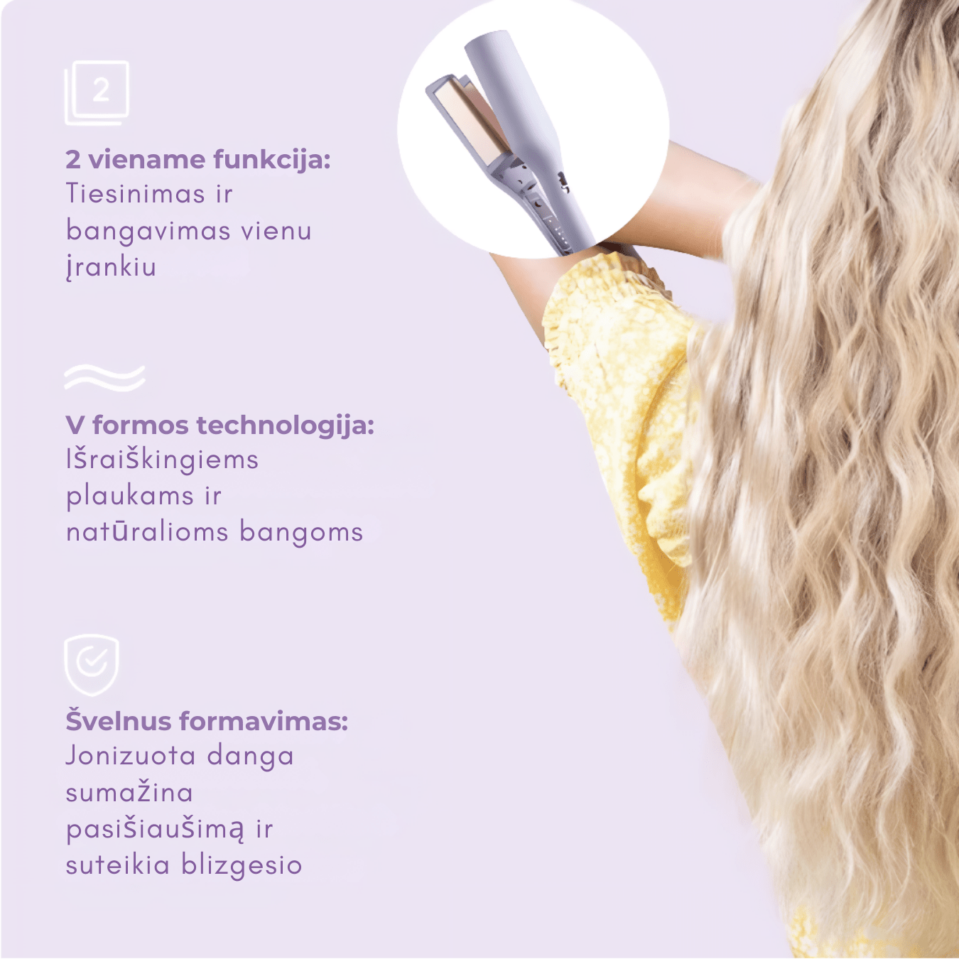 LuxeWave – glotninimo ir garbanojimo profesionalus formavimo įrankis - BaltijosGrozis.com