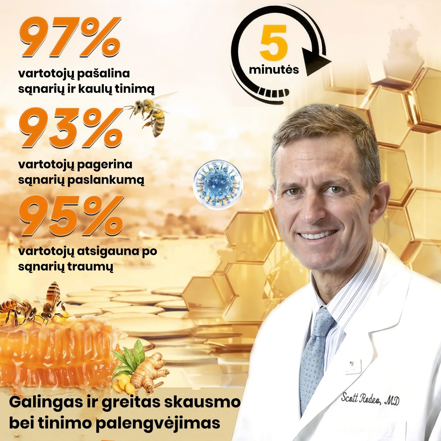 BeeMotion - Gydomasis kremas nuo sąnarių skausmo su bičių nuodais ir botulinu - BaltijosGrozis.com