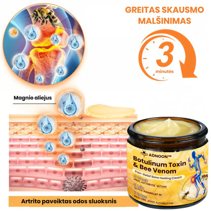 BeeMotion - Gydomasis kremas nuo sąnarių skausmo su bičių nuodais ir botulinu - BaltijosGrozis.com